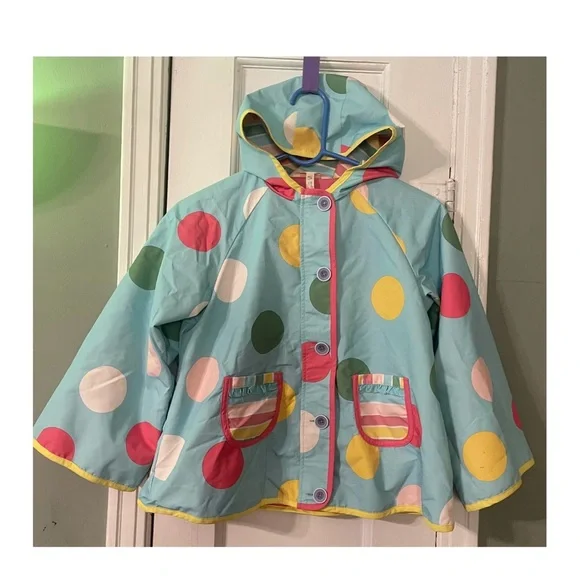 EUC Colorful Polka Dot Girls Rain Jacket - Picture 2 of 14